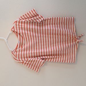 Red and white striped tie top XL